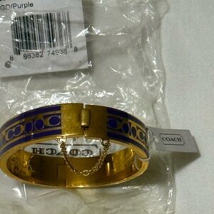 Coach Gold and Purple Women's Bracelet